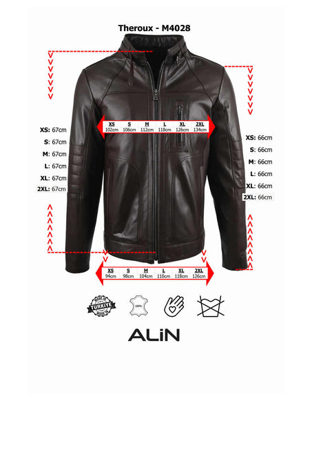ALIN Theroux Men's Genuine Leather Relaxed Fit Leather Jacket Black - MALLTURK
