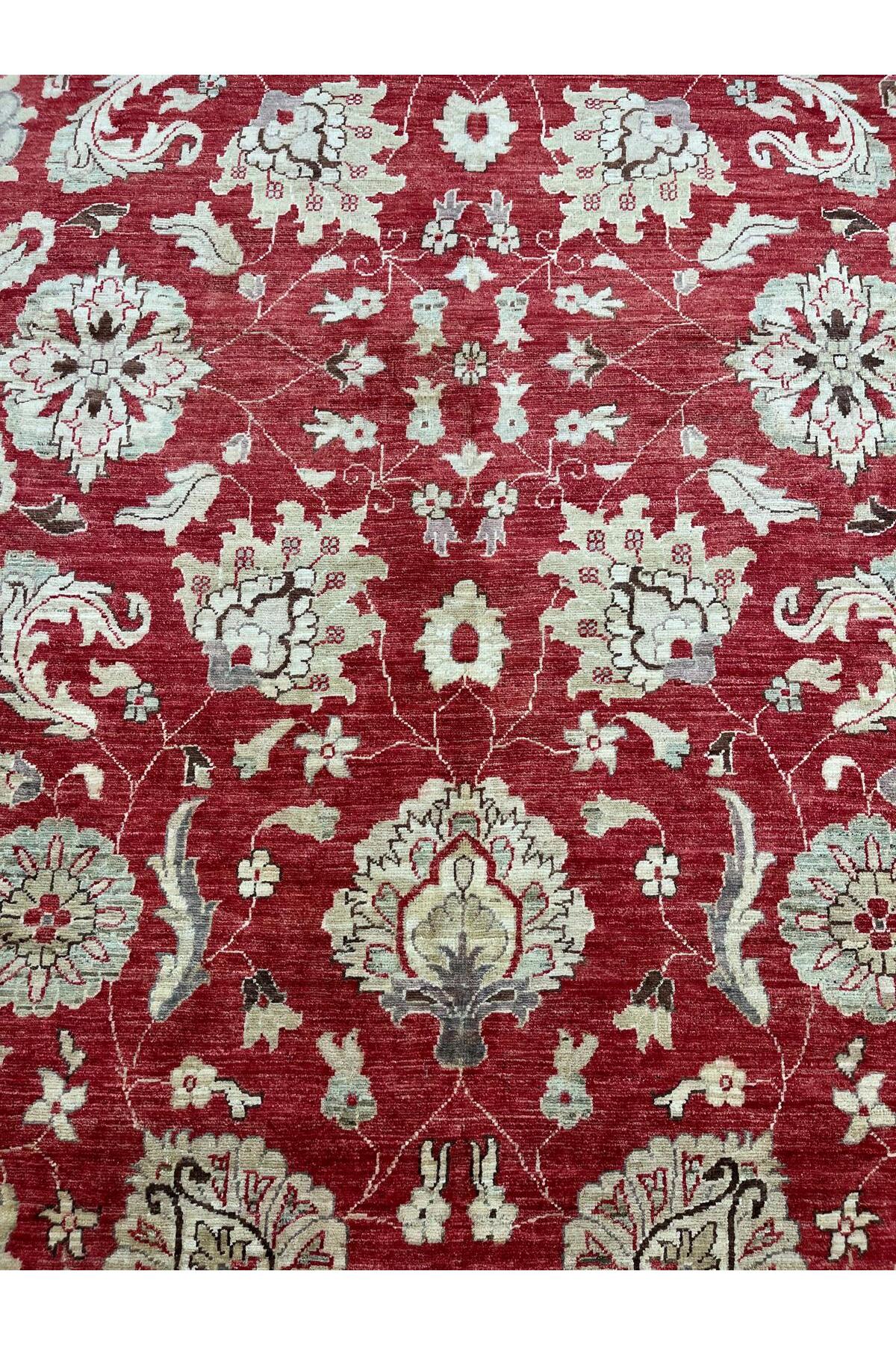 SIRVAN Rug Hand-Woven AFGAN Usak Rug - 270x354 - MALLTURK
