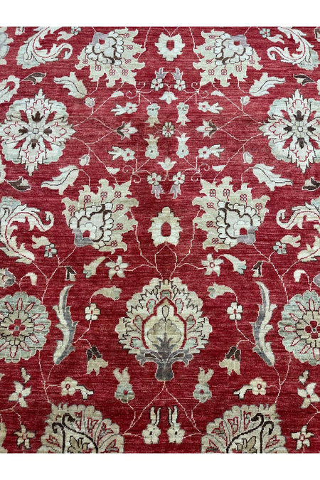 SIRVAN Rug Hand-Woven AFGAN Usak Rug - 270x354 - MALLTURK