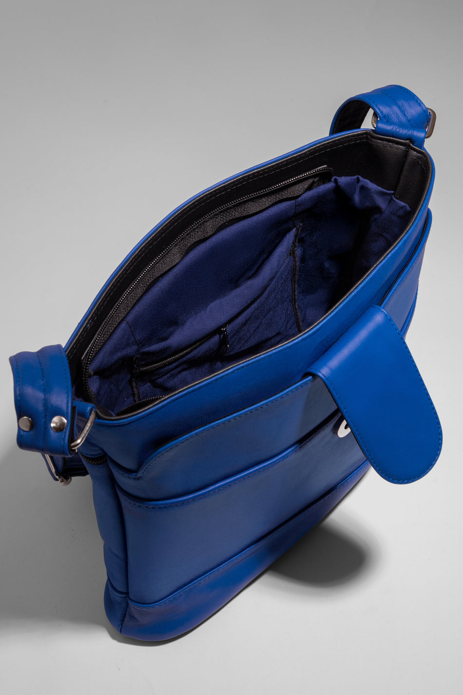 Fubileather Cobalt Blue Genuine Leather Shoulder/Messenger Bag