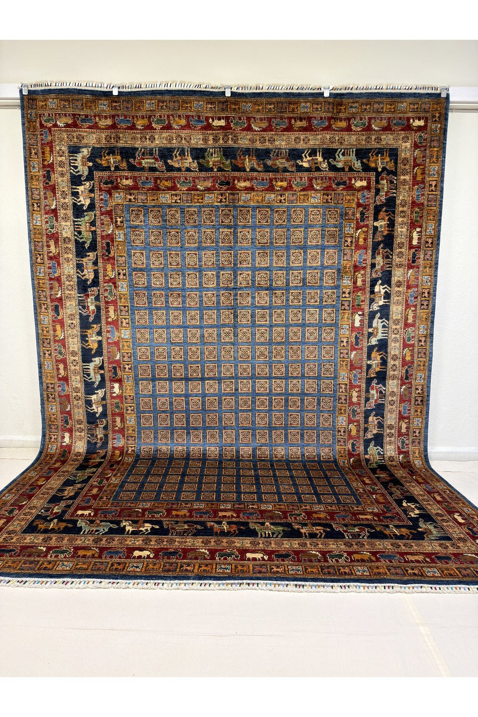 Afgan Rug Hand-Woven Pazyrek Design 100% Wool Natural Dye Elsanat Eseri - MALLTURK