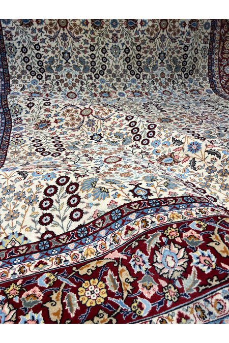 RD RAMAZAN DAG Hand Rug Art Hand-Woven Sumerbank Hereke Rug Signed Seven Mountains Flower Premium Quality Size 300x200 - MALLTURK