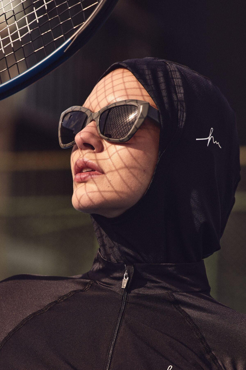 Hasema Aktiver Hijab-Sporttrainings-Bonnet Act-27 in Schwarz