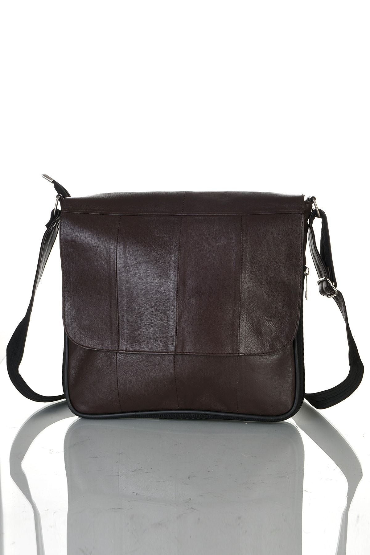 Fubileather Crossman Genuine Leather Gusseted Crossbody Messenger Bag