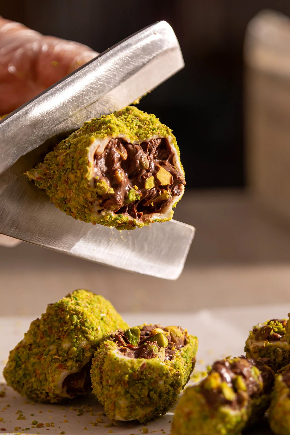 Servet Chocolate Pistachio Rolled Turkish Delight 500 g - MALLTURK