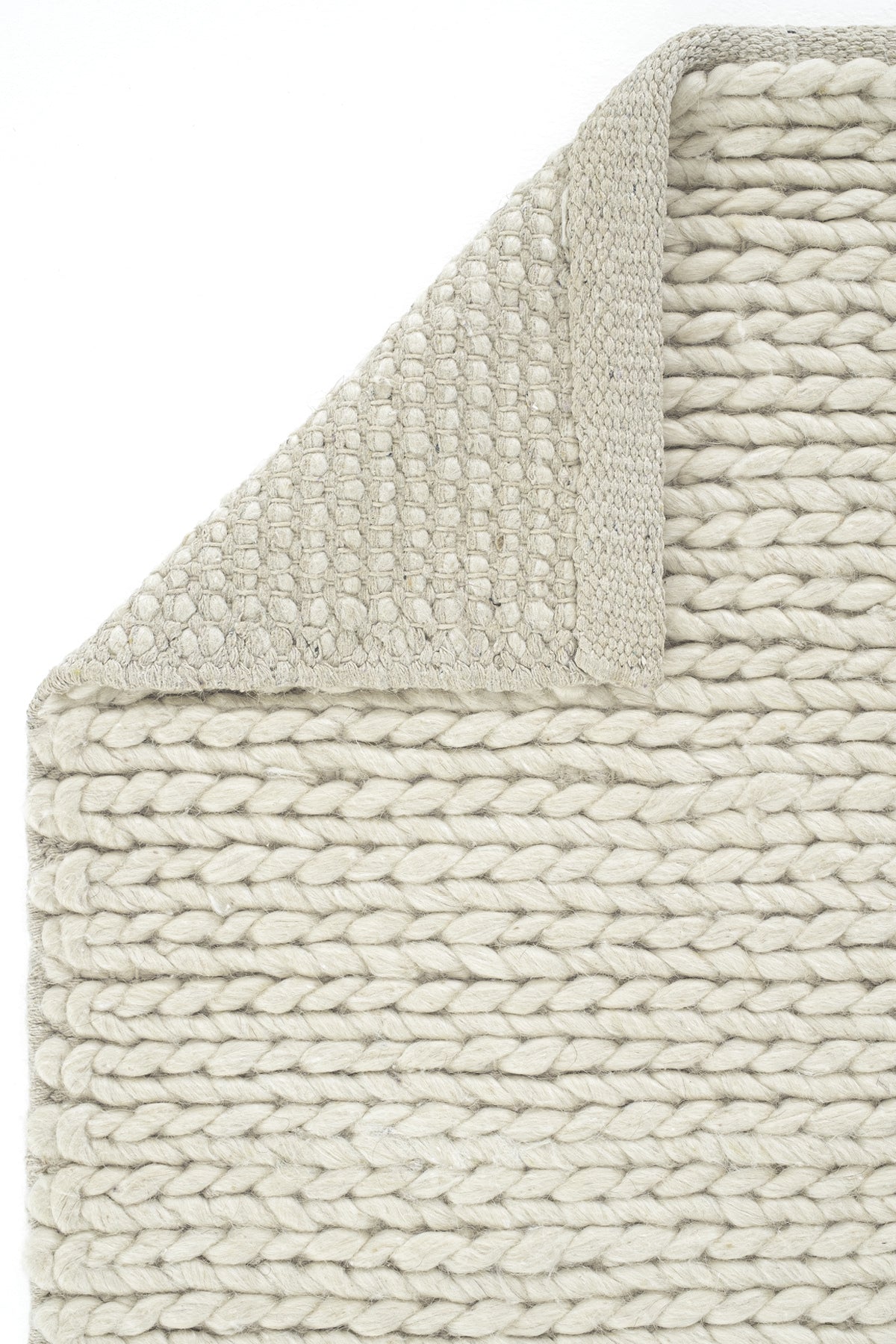 Cool Rug Elegance Cream Wool Rug Natural Living Room Rug Entryway Hallway Rug Runner Hand-Woven Rug Knitted Handmade Rug