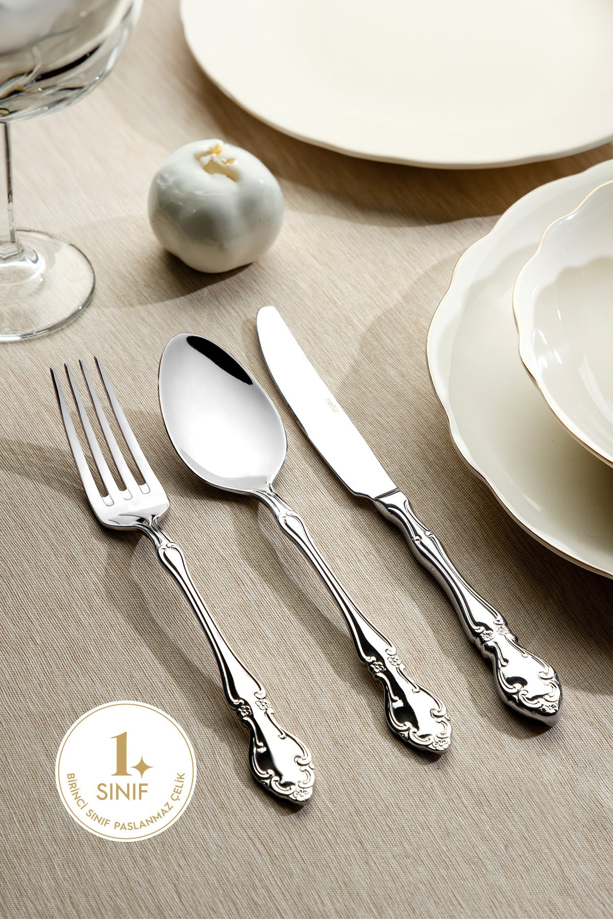 Nehir adriana Plain 84 Piece Boxed Flatware Set - MALLTURK