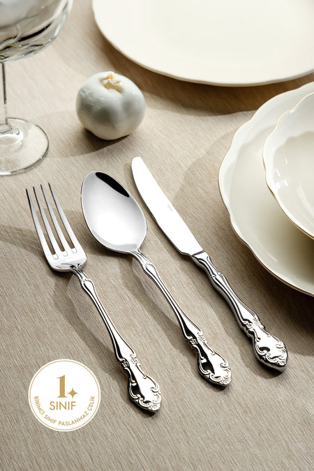 Nehir adriana Plain 84 Piece Boxed Flatware Set - MALLTURK