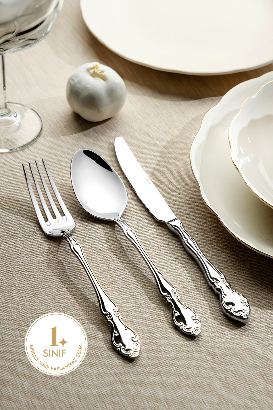 Nehir adriana Plain 84 Piece Boxed Flatware Set - MALLTURK