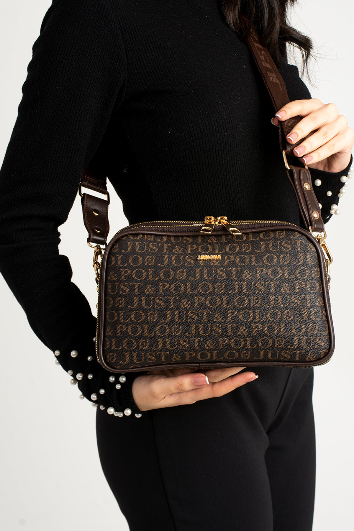 Just Polo Women's Shoulder Bag New Season 2053 Coffe - MALLTURK