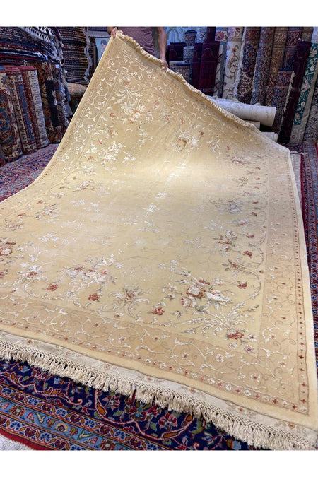RD RAMAZAN DAG Hand Rug Art Hand-Woven Feshane Rug Silk Fringe with Silk Wool Weave Size 300x200 - MALLTURK