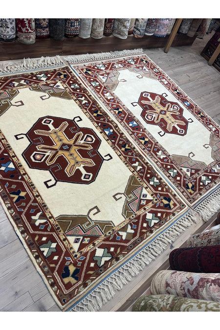 SIRVAN Rug Hand-Woven 2-Piece Yoruk Rug - 130 x 200 - MALLTURK