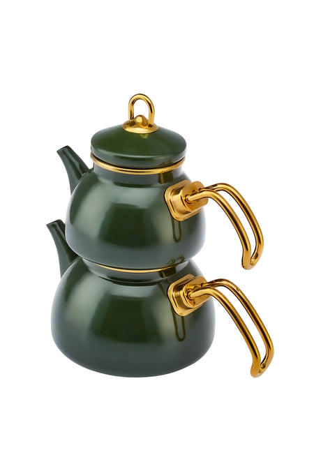 Emsan Artisan Mini Enamel Teapot, Green - MALLTURK