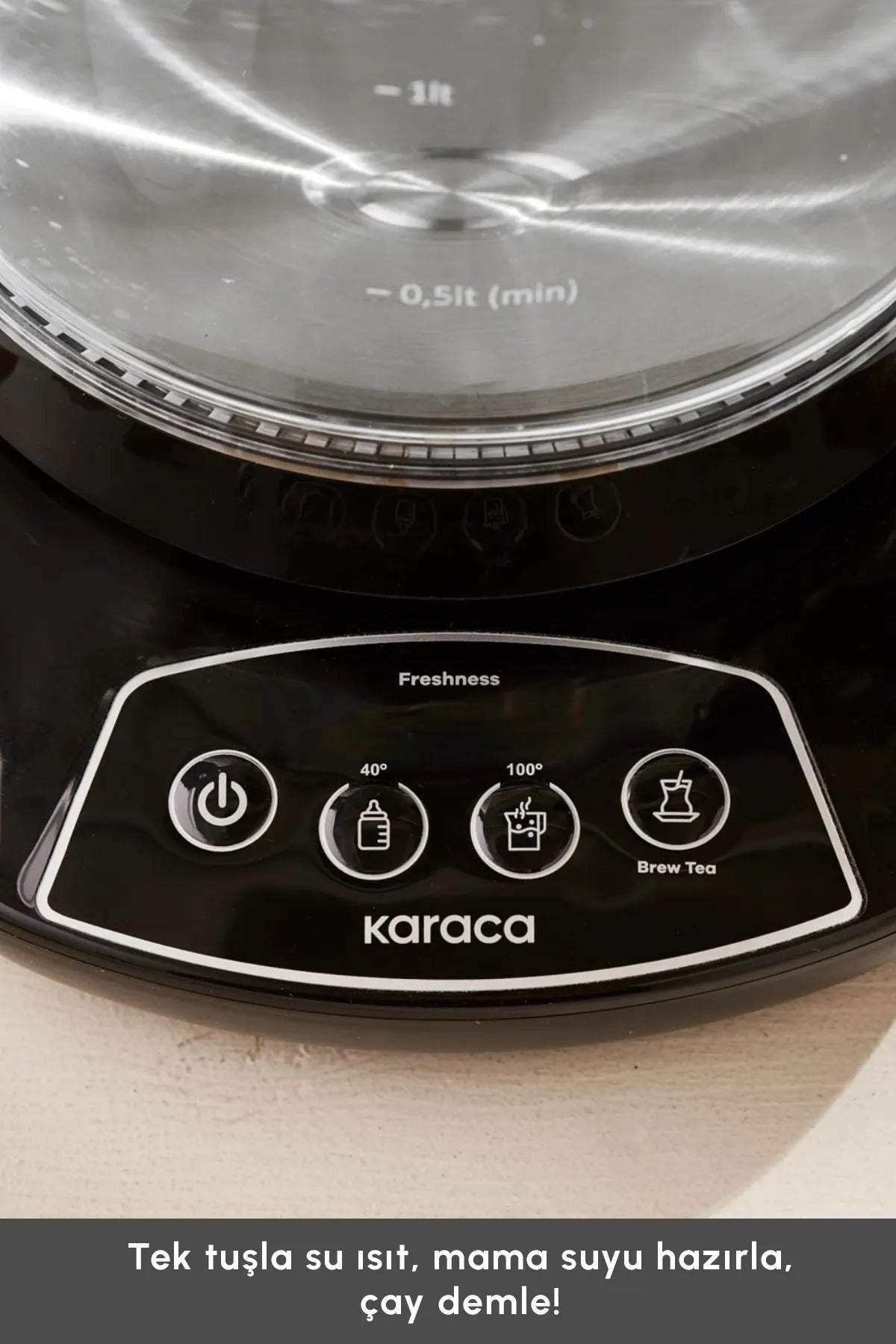 Karaca Tea, Baby Food Water and Kettle 3-in-1 Family Size Talking Glass Tea Maker 1700w - MALLTURK