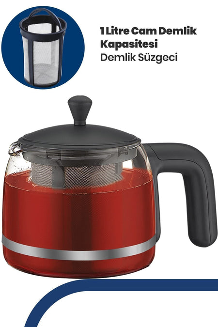 GoldMaster Dostane Glass Teapot BPA-Free Tea Maker and Water Kettle - MALLTURK