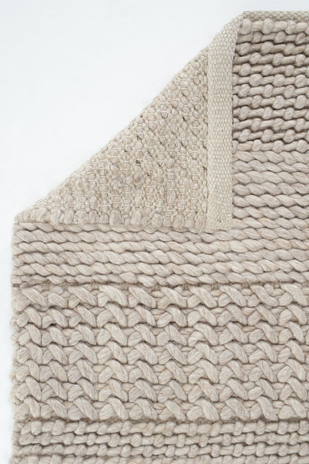 Cool Rug Elegance J352 Beige Wool Rug Natural Living Room Rug Hallway Rug Runner Hand-Woven Rug Knitted Handmade Rug