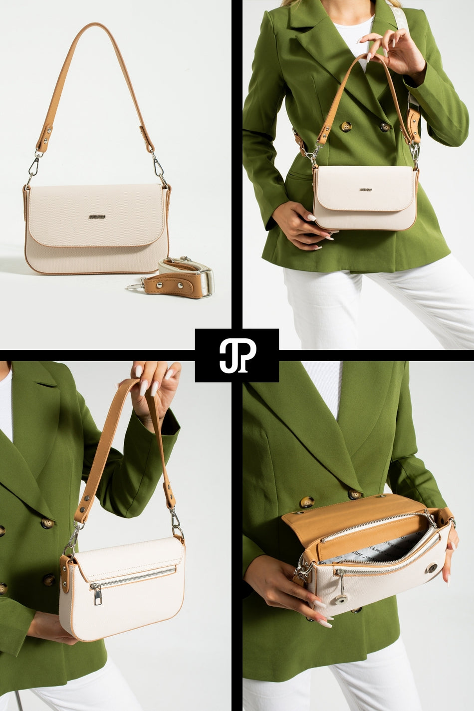 Just Polo Original Women's Mini Special Design Luxury Soft Leather Adjustable Crossbody Shoulder Bag Creamy Tan - MALLTURK