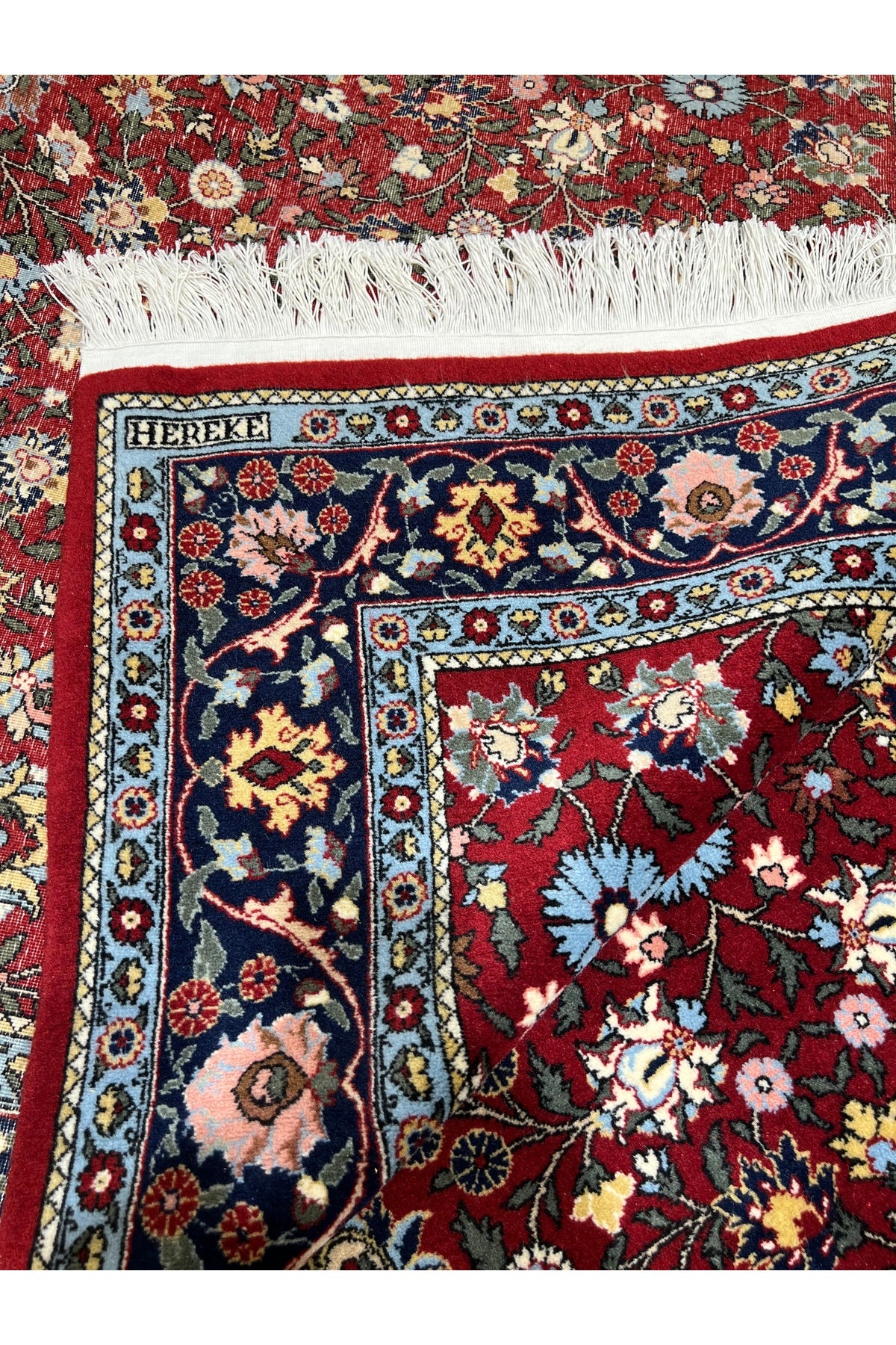 RD RAMAZAN DAG Hand Rug Art Hand-Woven Hereke Rug Signed Wildflower Design Size 305x201 - MALLTURK