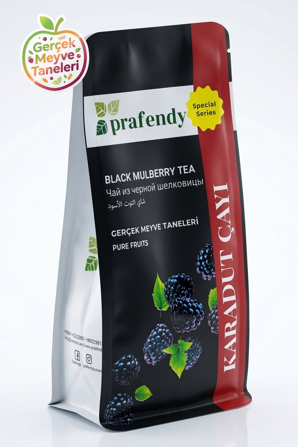 Herbata z czarnej morwy Prafendy 250 g – z prawdziwymi kawałkami owoców