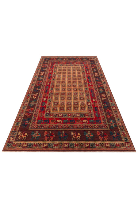 Kalesta Rug Rustik 08 Violet Natural Wool with Special Looms Hand-Woven Techniques with Produced Living Room Rug - MALLTURK