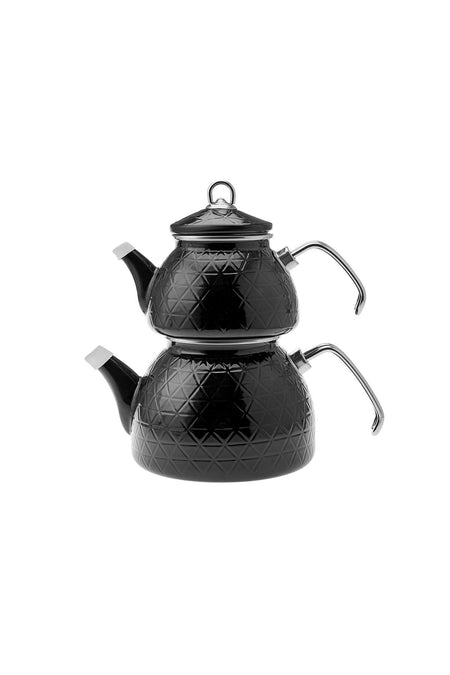 Karaca Crystal Black Enamel Midi Teapot Set - MALLTURK