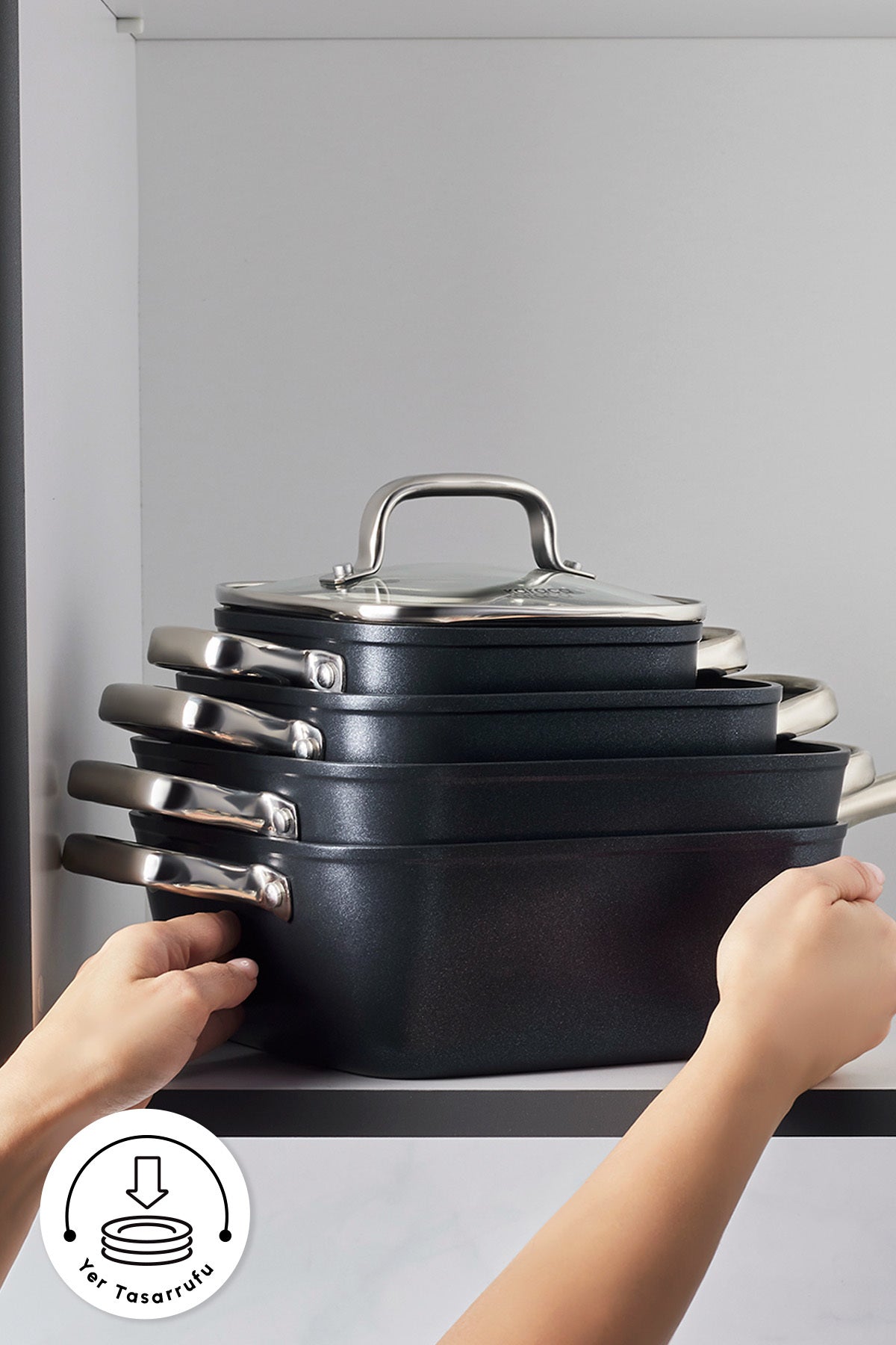 Karaca Biodiamond Quattro Induction Compatible 8 Piece Cookware Set - MALLTURK