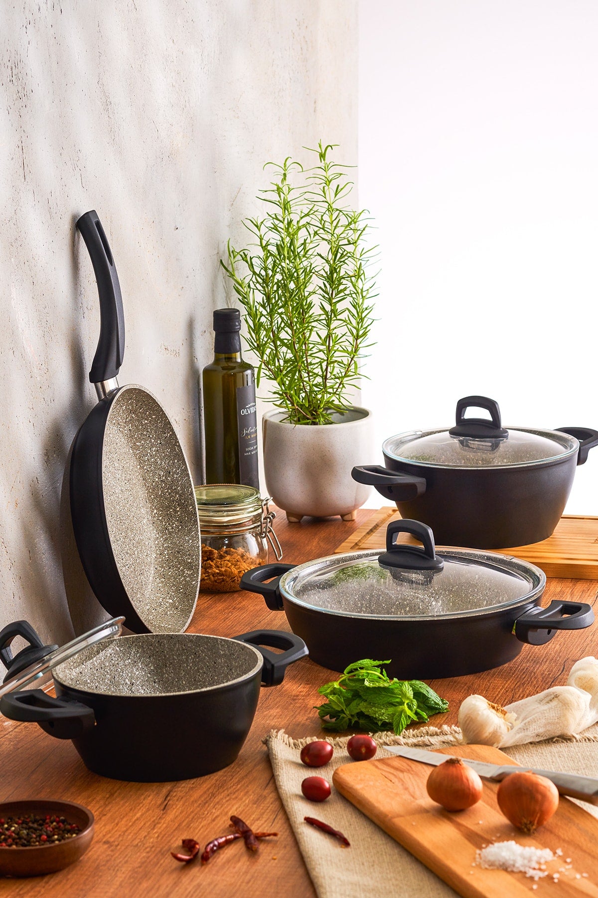 Emsan Banney 7 Piece Granite Cookware Set