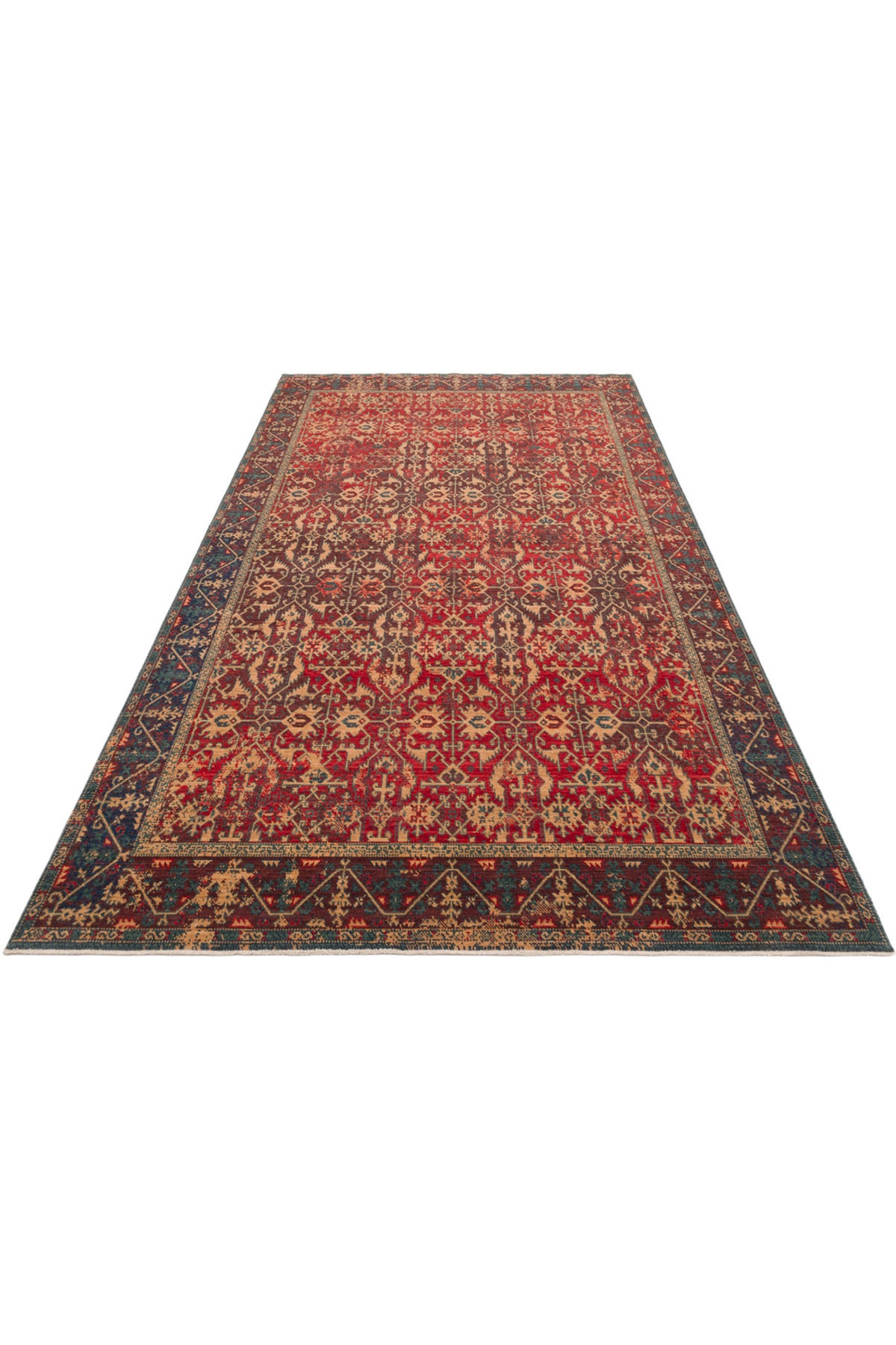 Cool Rug Mardin Red New Zealand Wool Vintage Ethnic Traditional Pattern Classic Misafir Odasi Living Room Rug