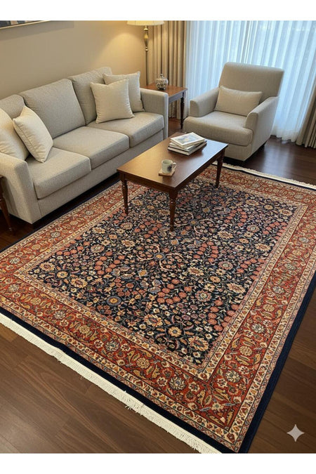 RD RAMAZAN DAG Hand Rug Art Hand-Woven Sumerbank Hereke Rug 100.Anniversary Series Seven Mountains Flower Premium Quality Size 250x150 - MALLTURK