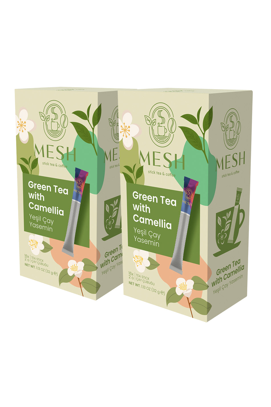 Mesh Stick Jasmine Green Tea Herbal Tea 2 Packs in 1