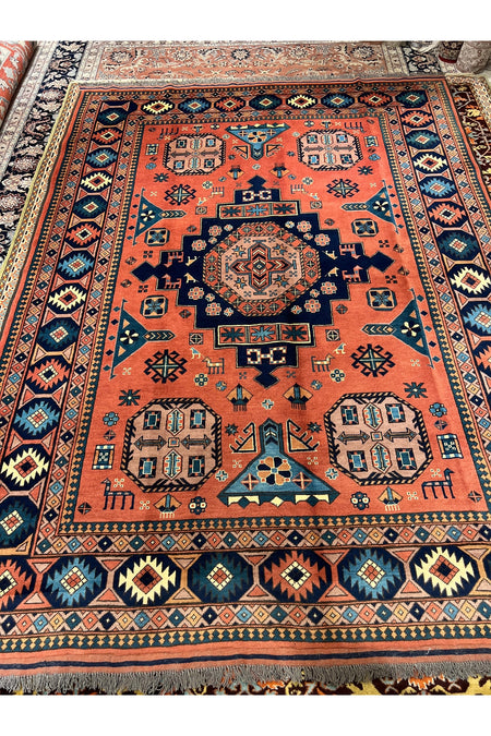 RD RAMAZAN DAG Hand Rug Art Hand-Woven Afghan Rug Cotton Base Wool Weave Natural Dye