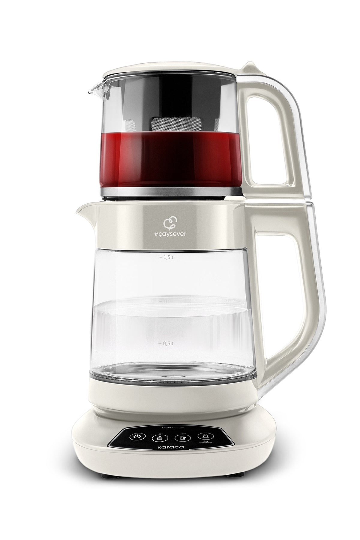 Karaca Tea Lover 3-in-1 Talking Glass Tea Maker, Water Heater and Baby Formula Water Preparer 1700W Starlight. - MALLTURK