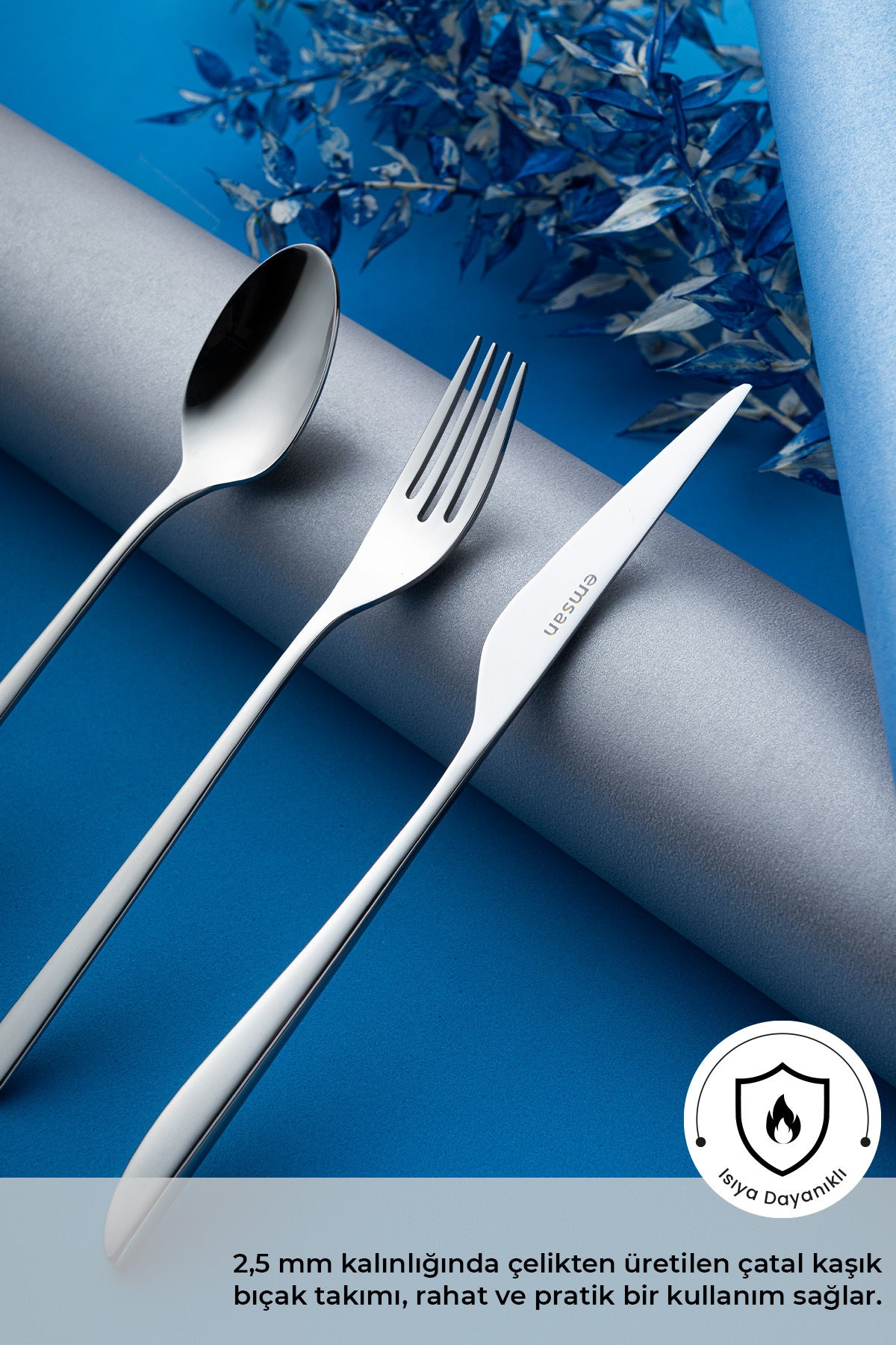 Emsan bello 18 Piece 6 Place Setting tatli Flatware Set - MALLTURK