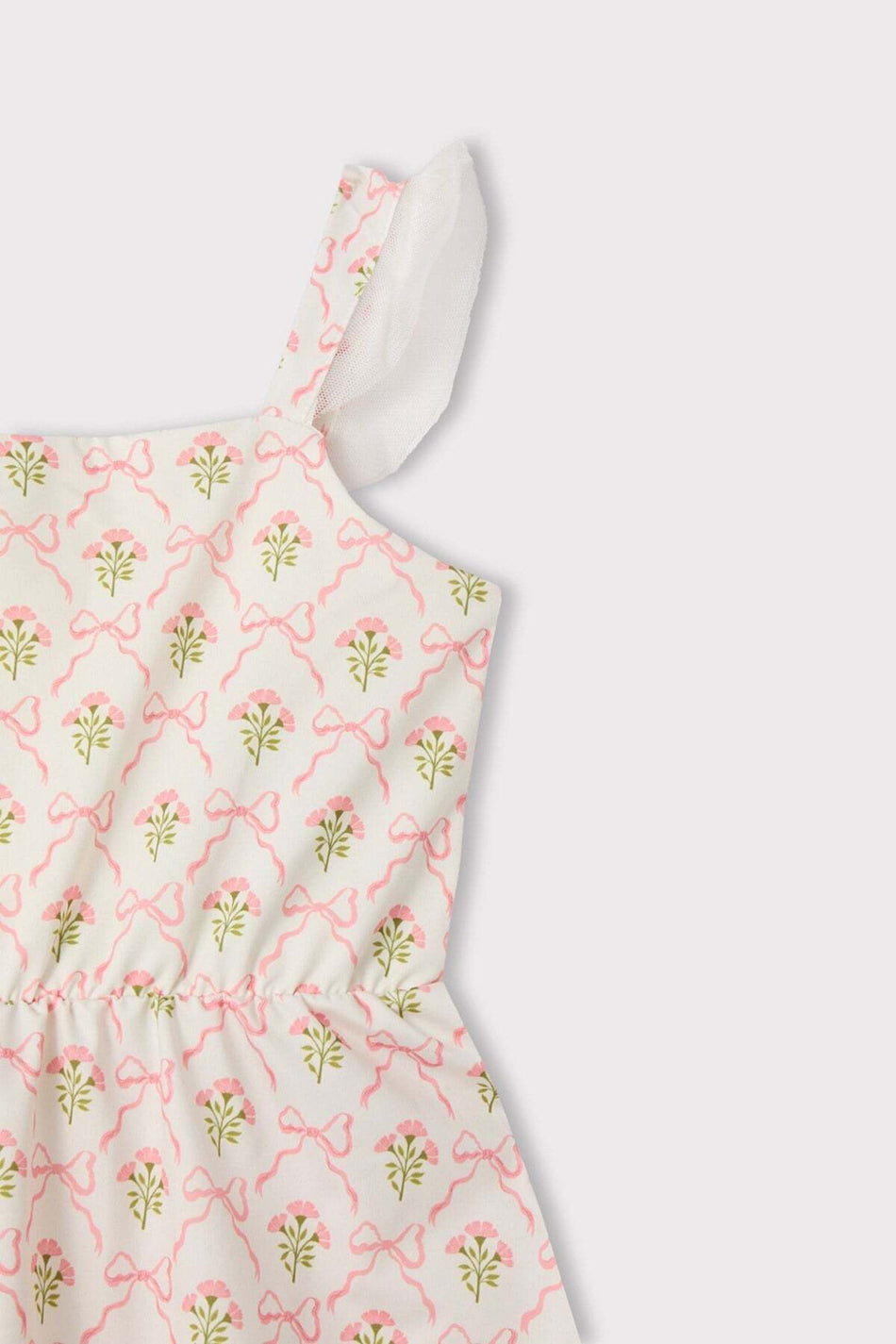 Hasema Strappy Pink Patterned 3-Piece Girls' Jumpsuit Swimsuit Set 7004