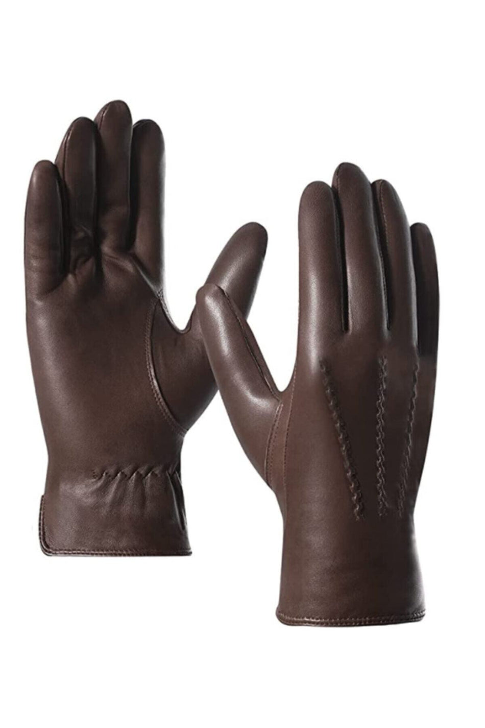 Fubileather Genuine Lambskin Men's Gloves Brown