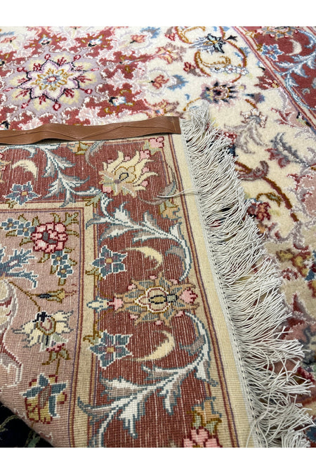 RD RAMAZAN DAG Hand Rug Art Hand-Woven Iranian Tabriz Rug Silk Wool Blend Size 180x124 - MALLTURK