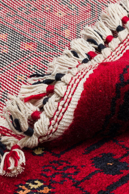 Cool Hali Beyoglu Red Vintage Authentic Round Rug Tencel Natural Yarn Handwoven Circle Home Room Living Room Rug - MALLTURK