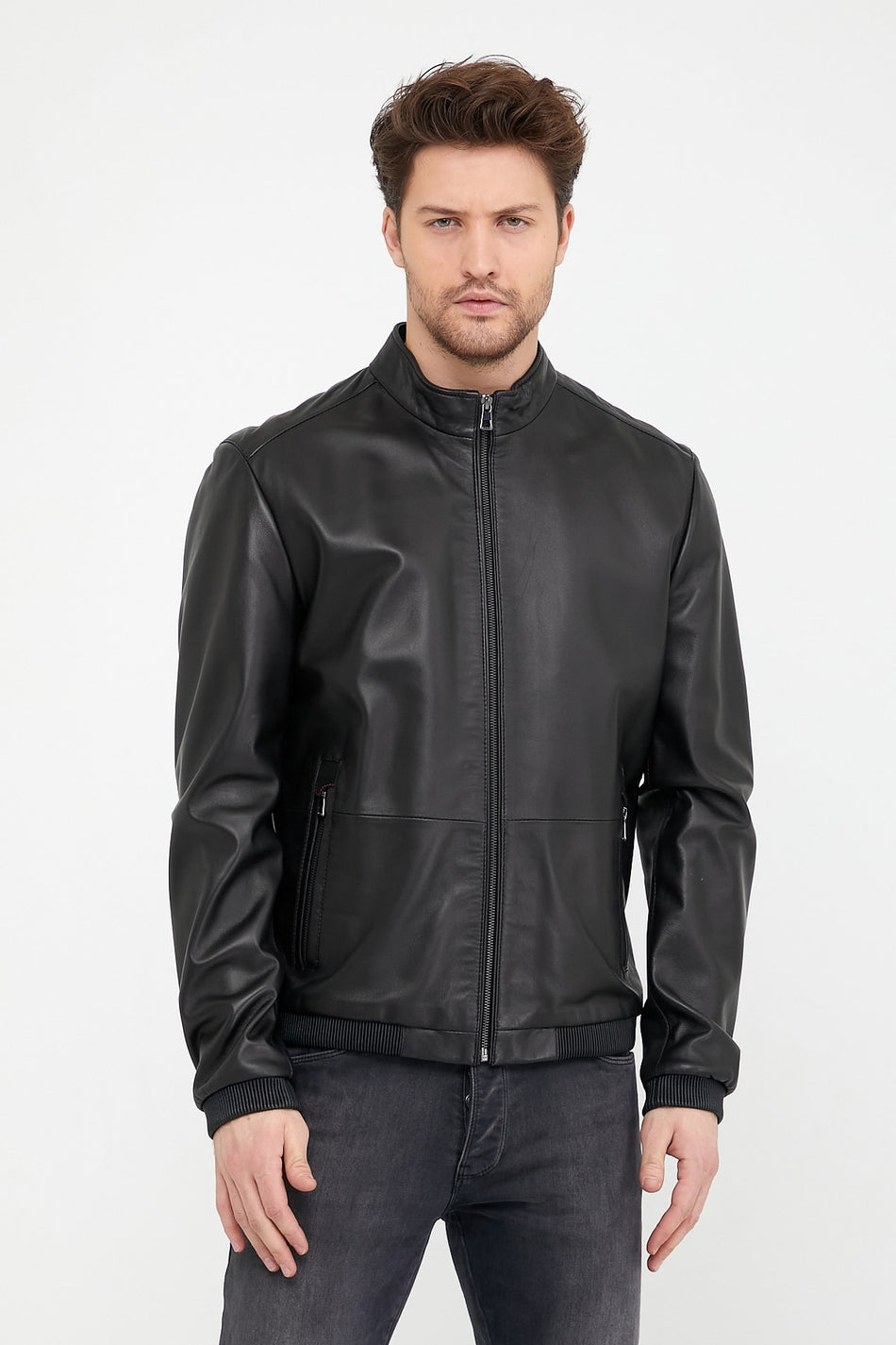 Куртка из чёрной растительно дублёной кожи от Leather Club
