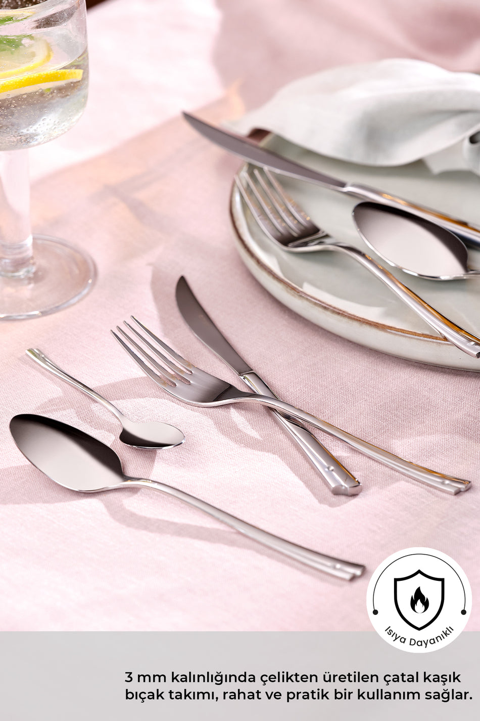 Emsan accura 84 Piece 12 Place Setting luks Boxed Flatware Set - MALLTURK