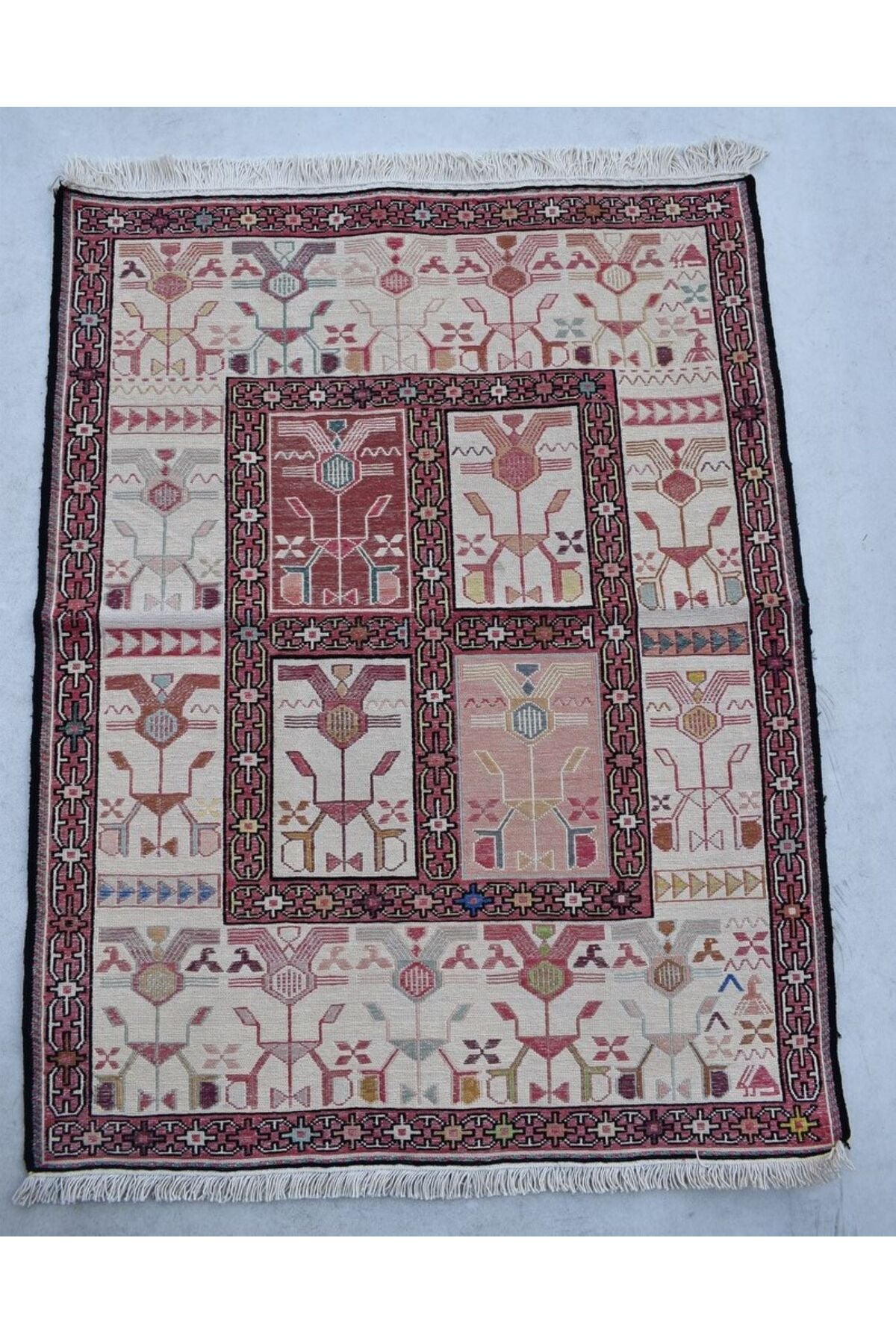UCAN Rug Hand-Woven Silk Soumak Kilim - MALLTURK