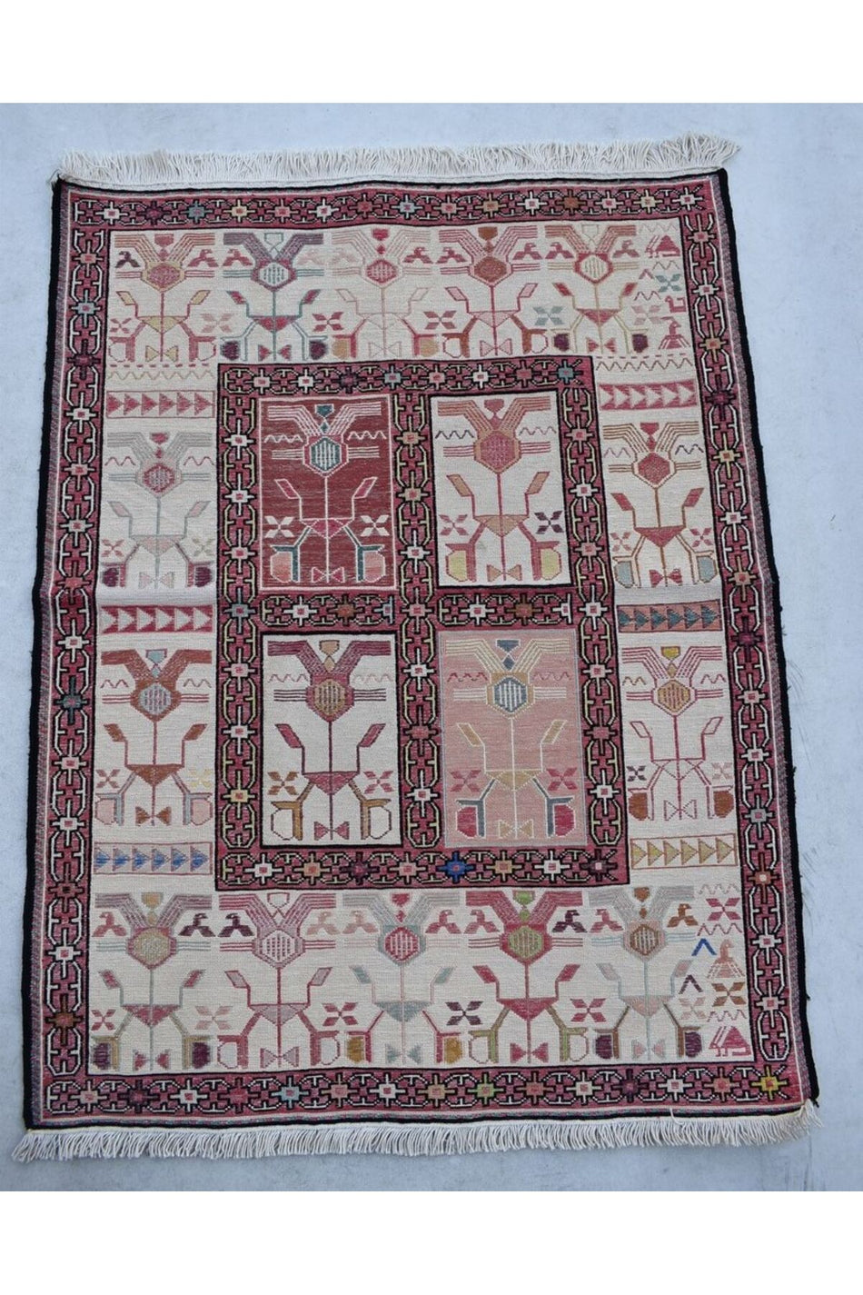 UCAN Rug Hand-Woven Silk Soumak Kilim