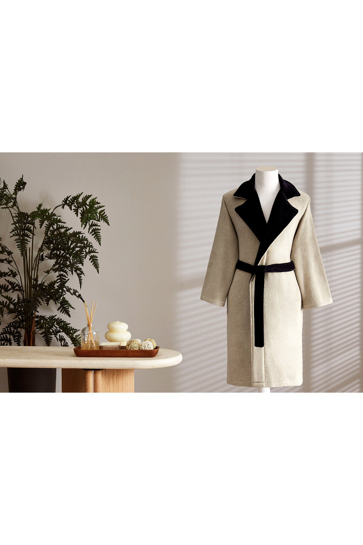 Ozdilek Semplice Jacket Collar Bathrobe - MALLTURK