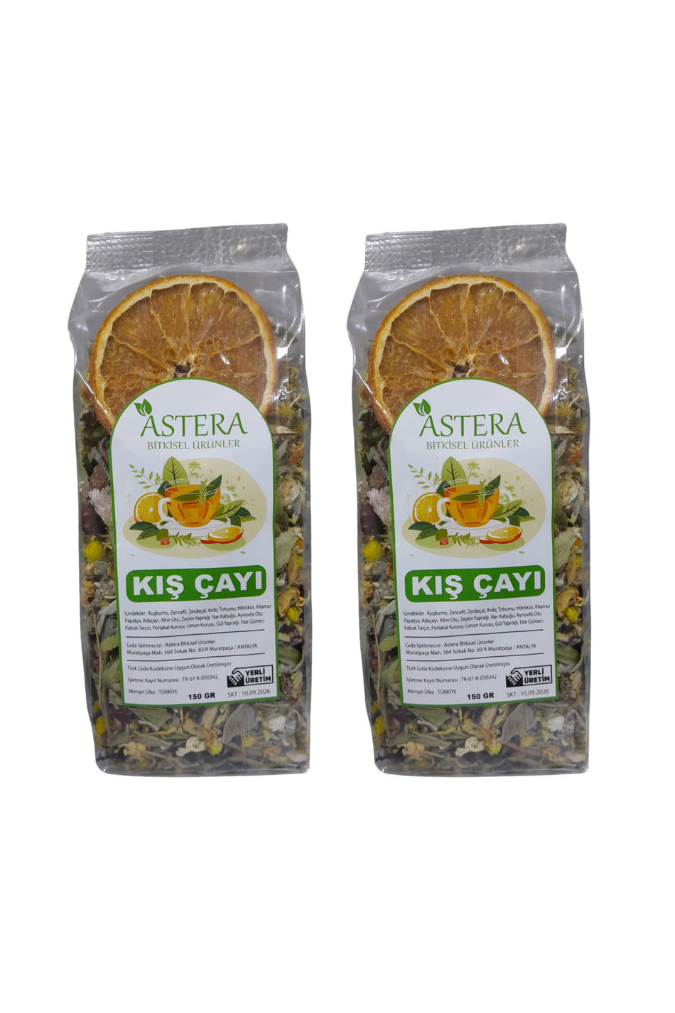 ASTERA 2 paquets * Thé d’hiver de luxe 150 Gr (production de nouvelle récolte)