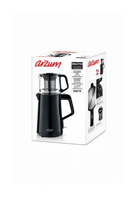 Arzum AR3134 Dreamtea Tea Maker, 1 L Teapot Capacity, 1650 W, Black - MALLTURK