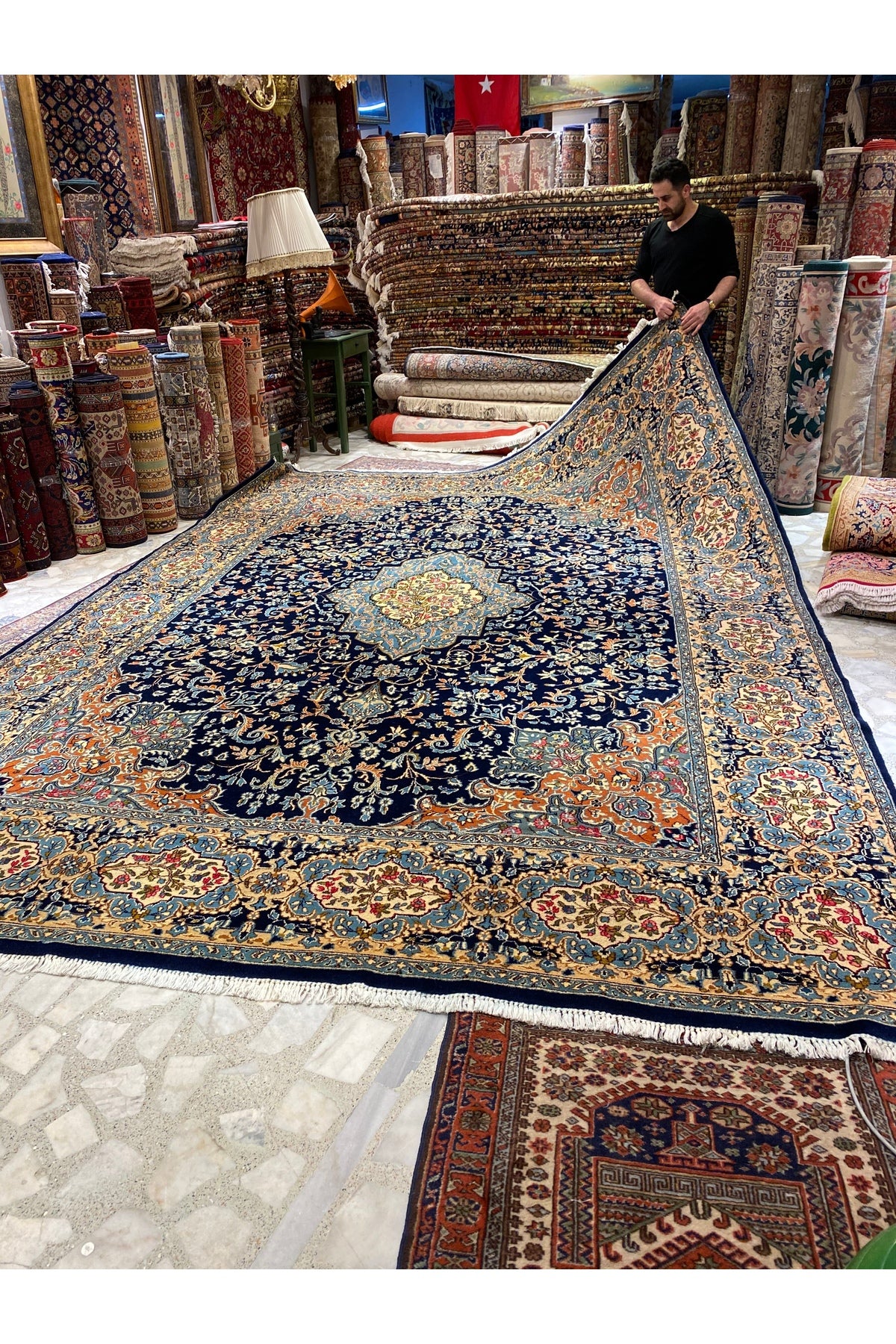 RD RAMAZAN DAG Hand Rug Art Hand-Woven Iranian kirman Rug Cotton Base Wool Weave olup Natural Dye - MALLTURK