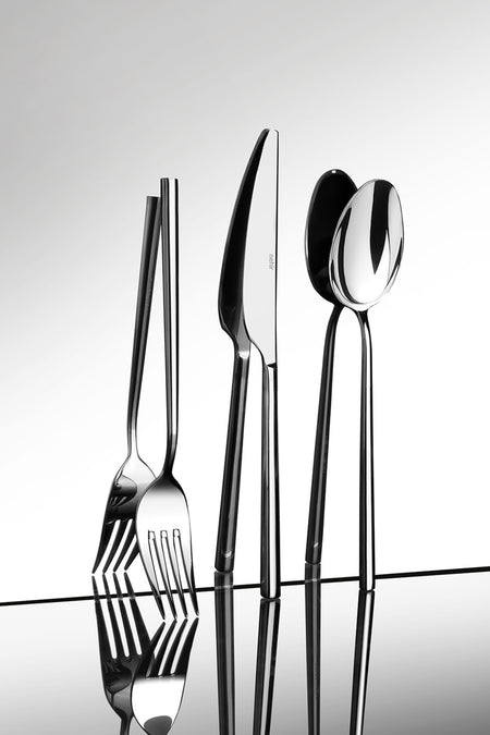 Nehir gloria Plain 12 Place Setting 84 Piece deri Boxed Flatware Set - MALLTURK
