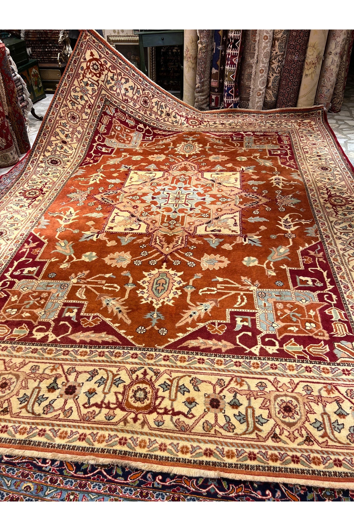 RD RAMAZAN DAG Hand Rug Art Hand-Woven Kula Rug Heriz Design 366x275 - MALLTURK
