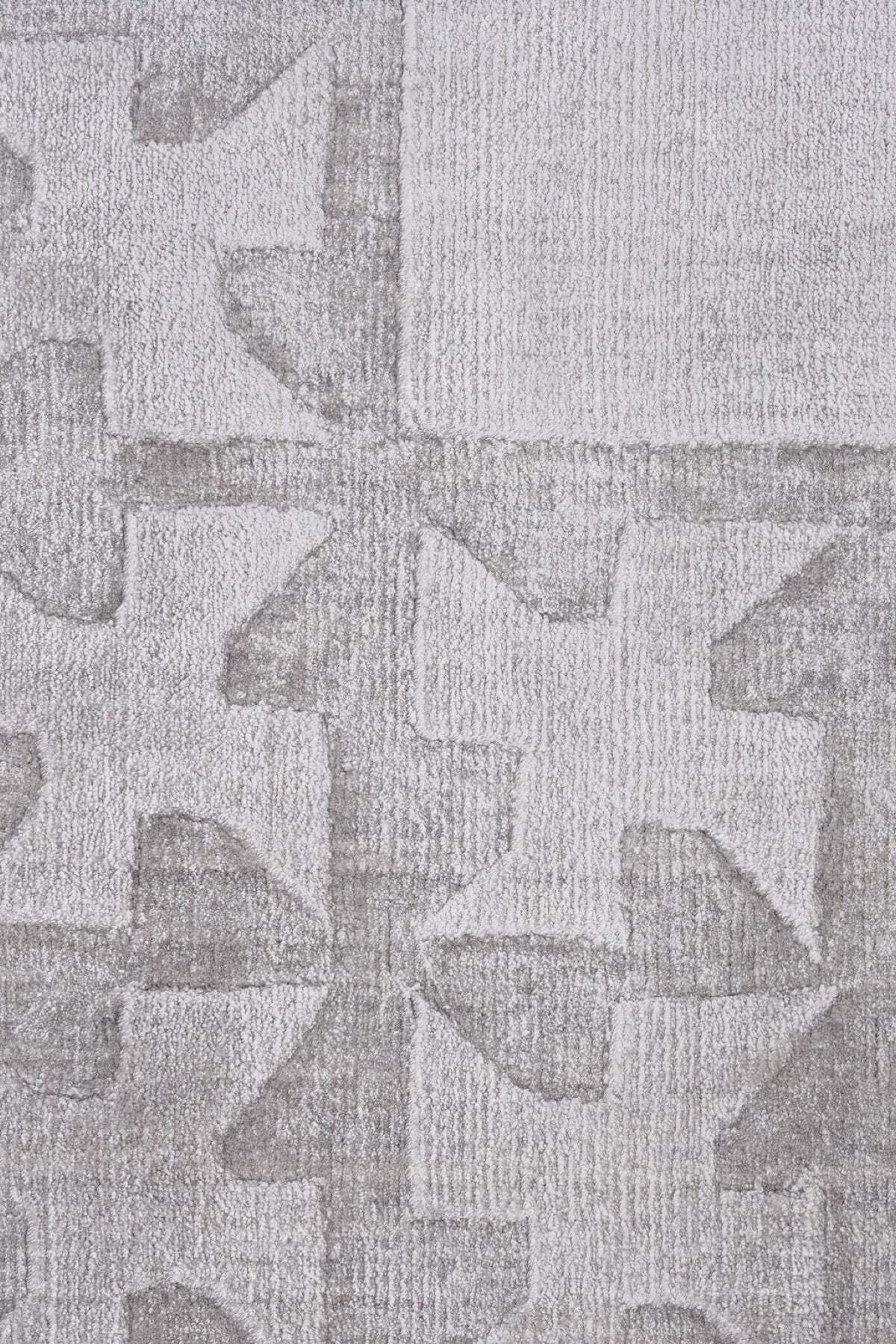 Naar Hali Mao KC 1863 Grey Modern Handwoven Bamboo Living Room Rug - MALLTURK