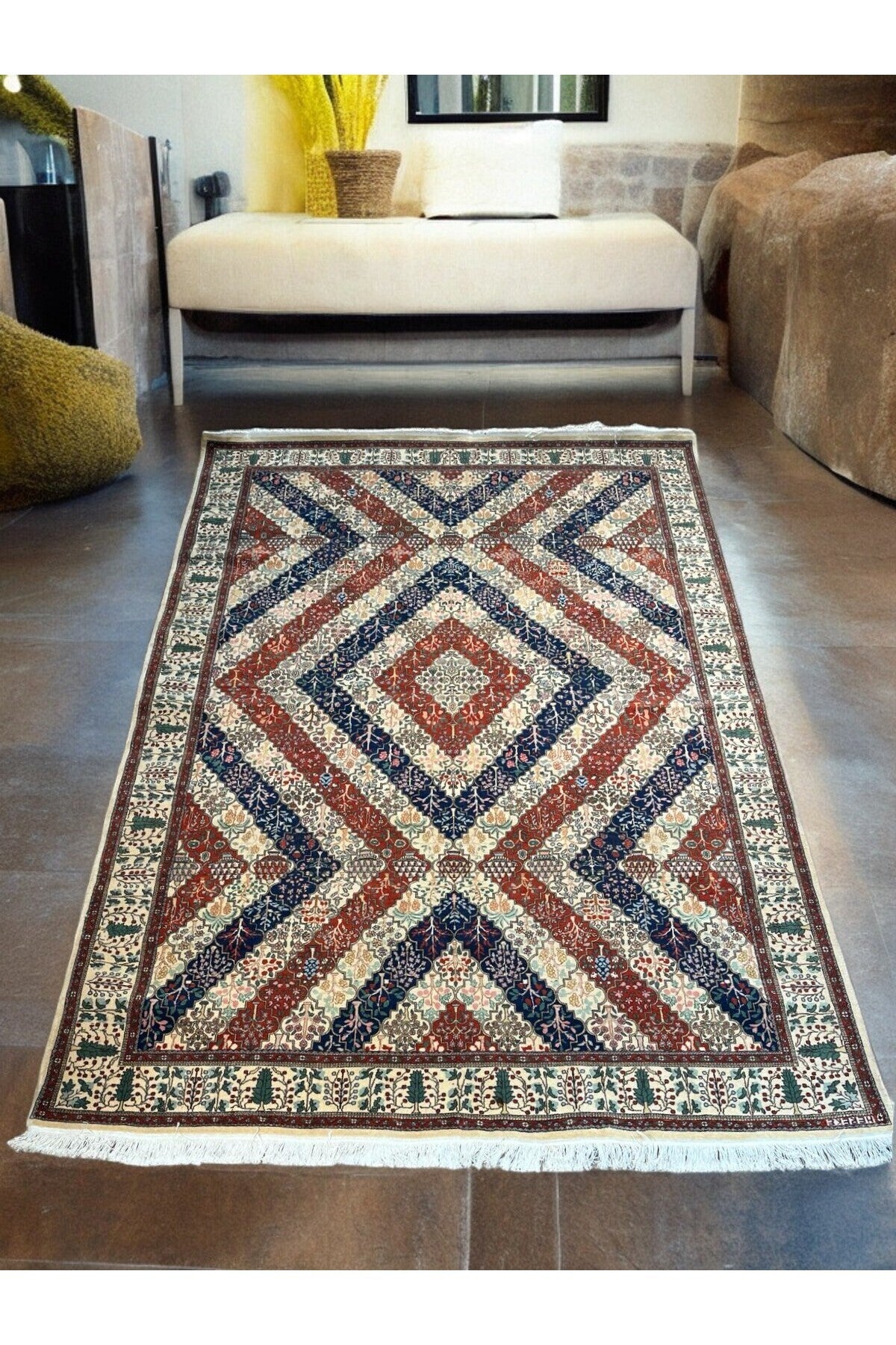 SIRVAN Rug Hand-Woven Hereke Rug - 197x285 - MALLTURK