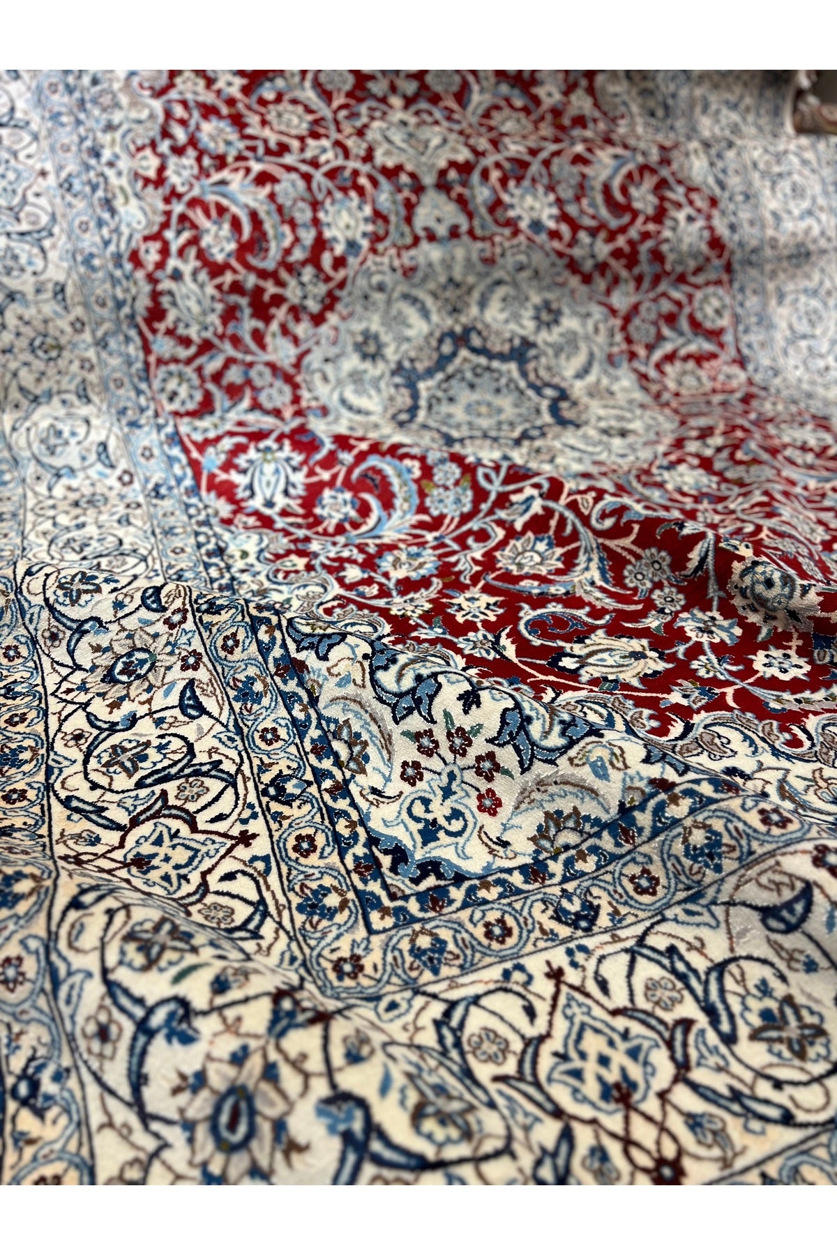 RD RAMAZAN DAG Hand Rug Art Hand-Woven Iranian Nain Rug Wool Blend Premium Quality KokBoya Size 320x200 - MALLTURK